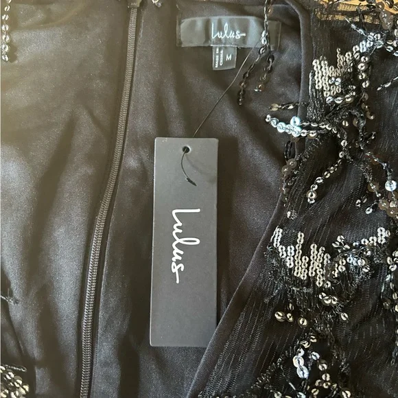 Playful Composure Black Fringe Sequin Mini Dress - Picture 4 of 9